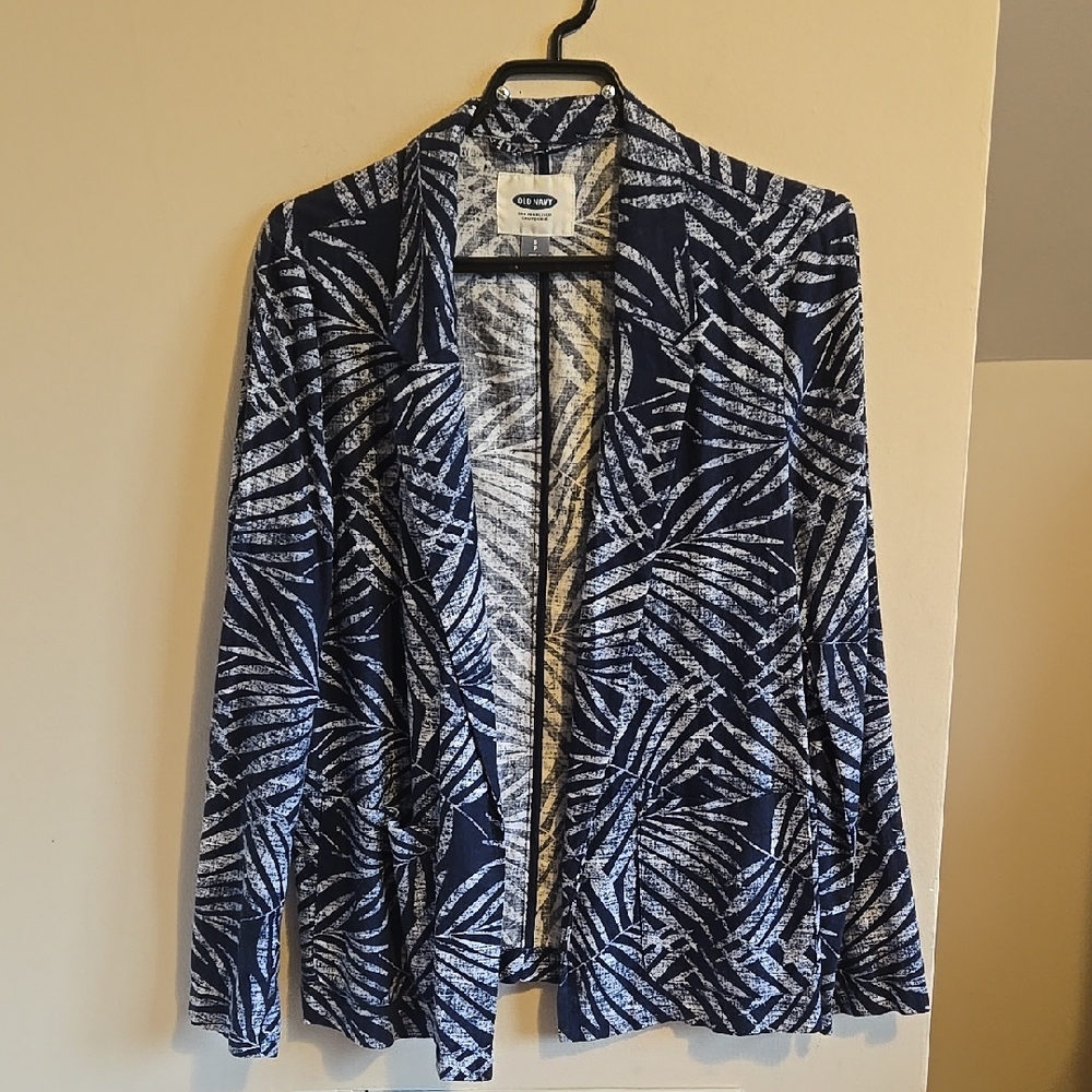 Old Navy Open Front Linen Blend Blazer